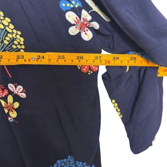 Loft Hummingbird Floral Lightweight Open Front Oversized Flowy Top Size XS/S - Picture 7 of 9